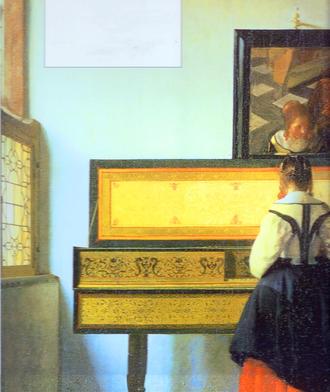 Painting of Girl Playing Piano