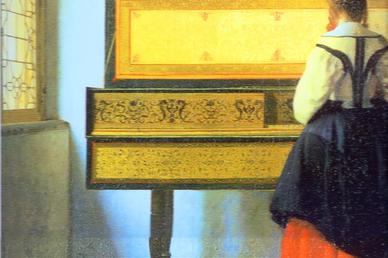 Painting of Girl Playing Piano